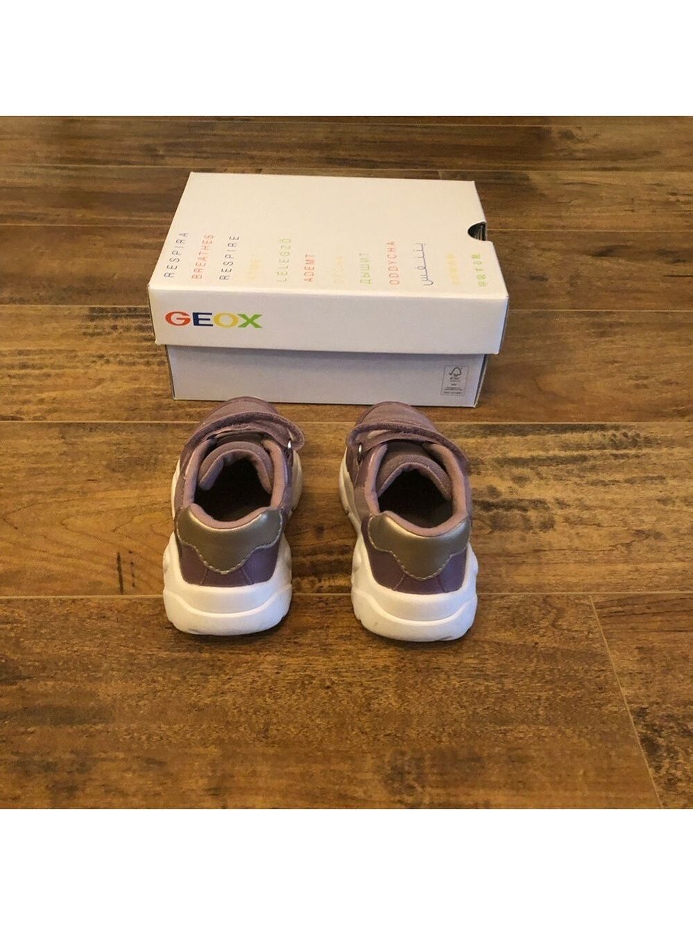 Geox Baby Toddler Girl Ciufciuf Shoes Sneakers, Dark Pink Gold, US 7, EU 23 - Picture 9 of 12